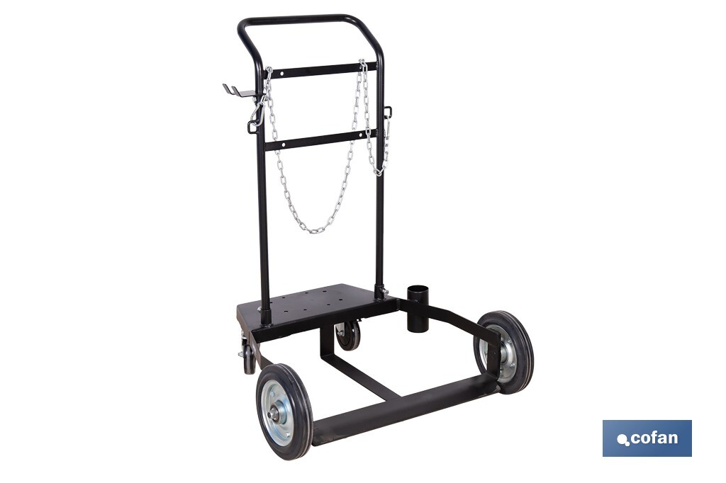 Carro portabidones de acero con ruedas antipinchazo