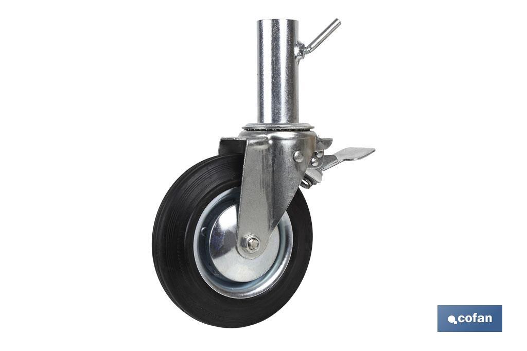 Rueda giratoria de andamio hembra con freno