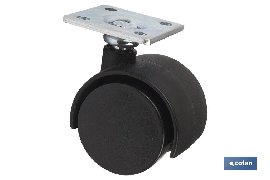 Rueda de nailon con placa de 42 mm