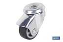 Rueda de goma gris para tornillo pasante