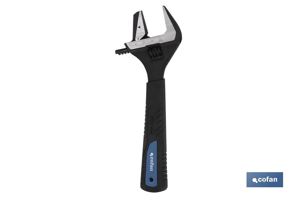 Llave ajustable reversible de gran apertura