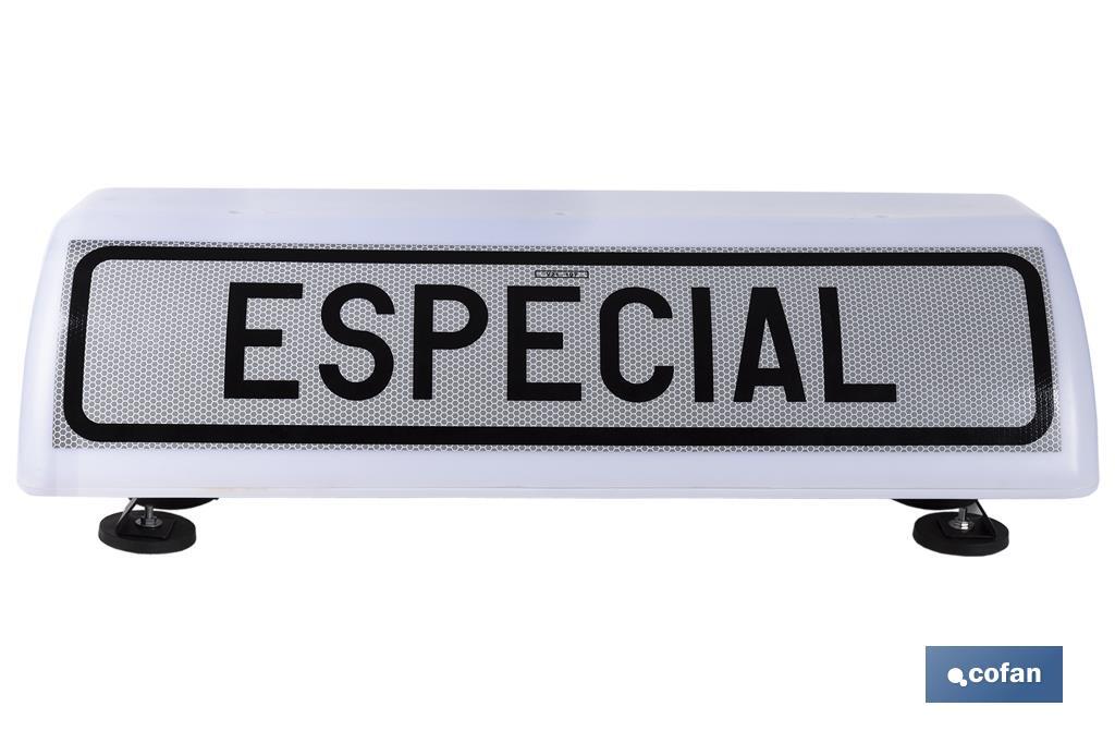 Cartel avisador acompañamiento vehículo Especial V21