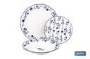 Vajilla de porcelana con flores azules