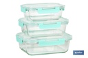 Set de 3 Fiambreras Rectangulares de Borosilicato