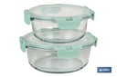 Set de 2 Fiambreras Redondas de Borosilicato