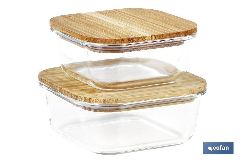 Set de 2 Fiambreras Cuadradas de Borosilicato
