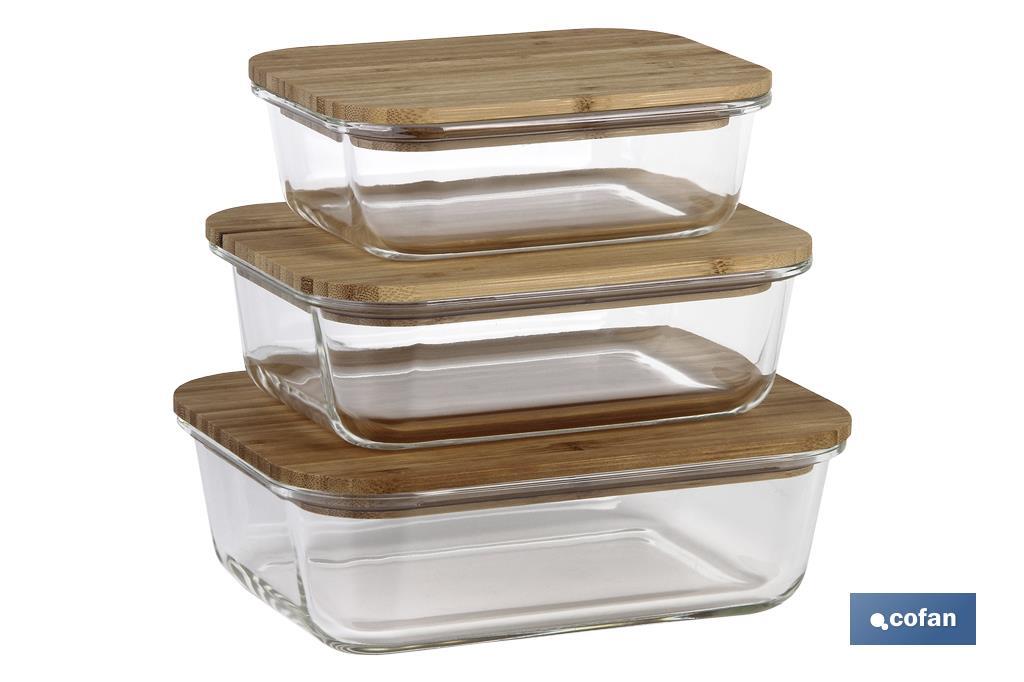 Set de 3 Fiambreras Rectangulares de Borosilicato
