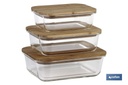 Set de 3 Fiambreras Rectangulares de Borosilicato