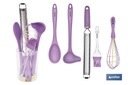 Set de 6 utensilios morados de la gama Vergini