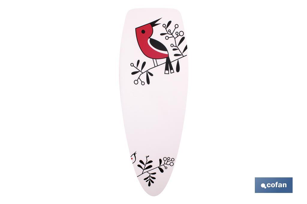 Funda tabla de planchar acolchada con pájaro