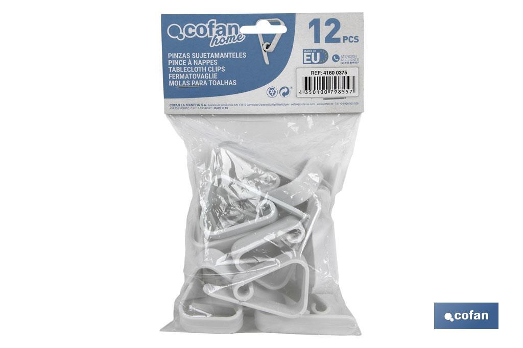Pack de 12 Pinzas para sujetar manteles