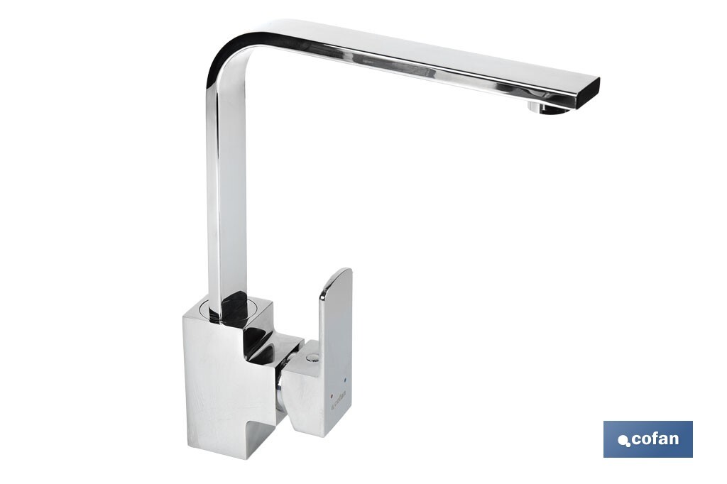 Grifo de Cocina Monomando con Diseño Cuadrado
