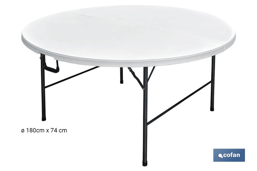 Mesa Redonda Plegable Blanca