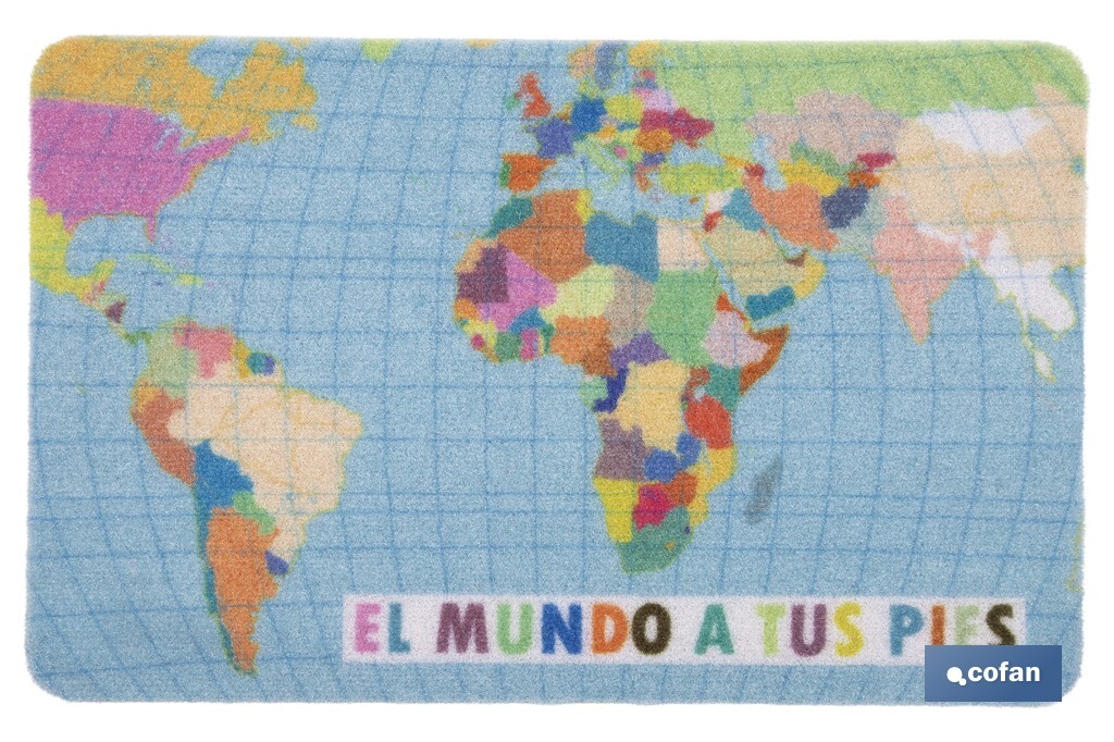 Felpudo entrada El mundo a tus pies