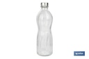 Botella de vidrio transparente con tapón de acero inoxidable
