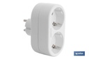 Adaptador doble Frontal Schuko