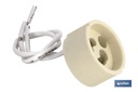 Portalámparas cerámico con casquillo y cable