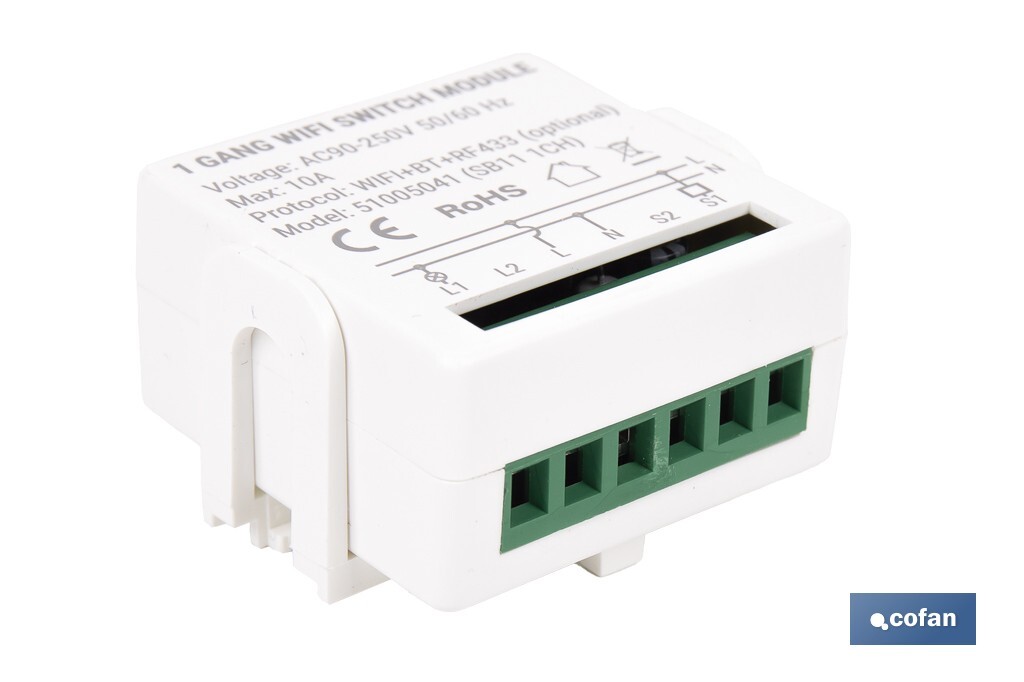 Relé inteligente de 1 interruptor WiFi