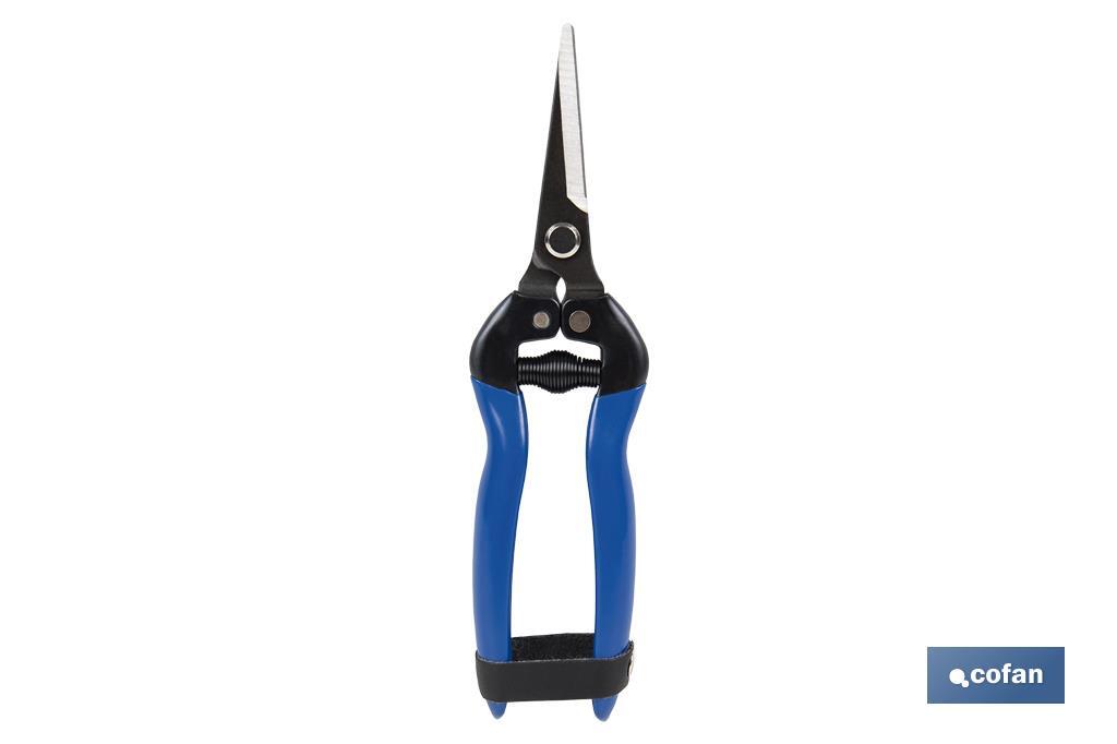 Tijeras de recolección con punta recta y longitud total de 185 mm