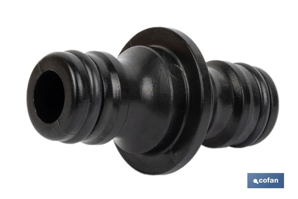 Conector doble para mangueras de jardín