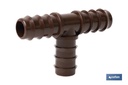 Conector en forma de T para riego por goteo