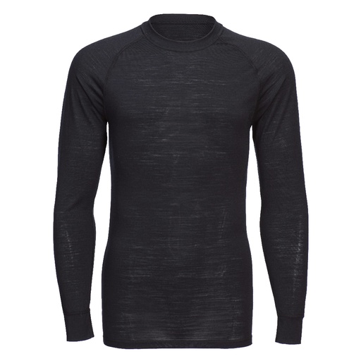 B183 - Camiseta de Lana Merino de manga larga y cuello redondo