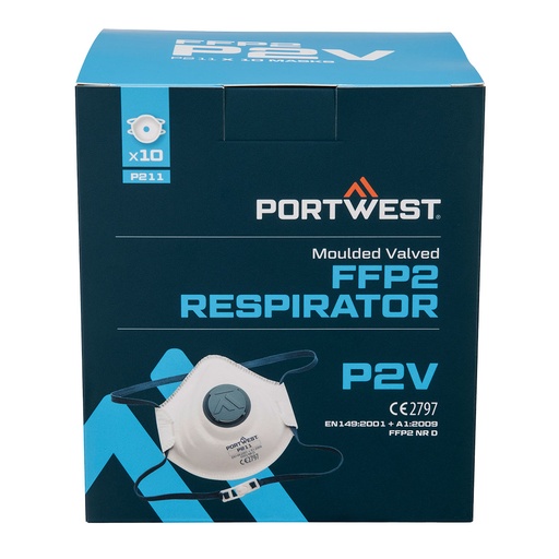 [P211WHR] P211 - Mascarilla moldeada con válvula FFP2 pack 10 uds