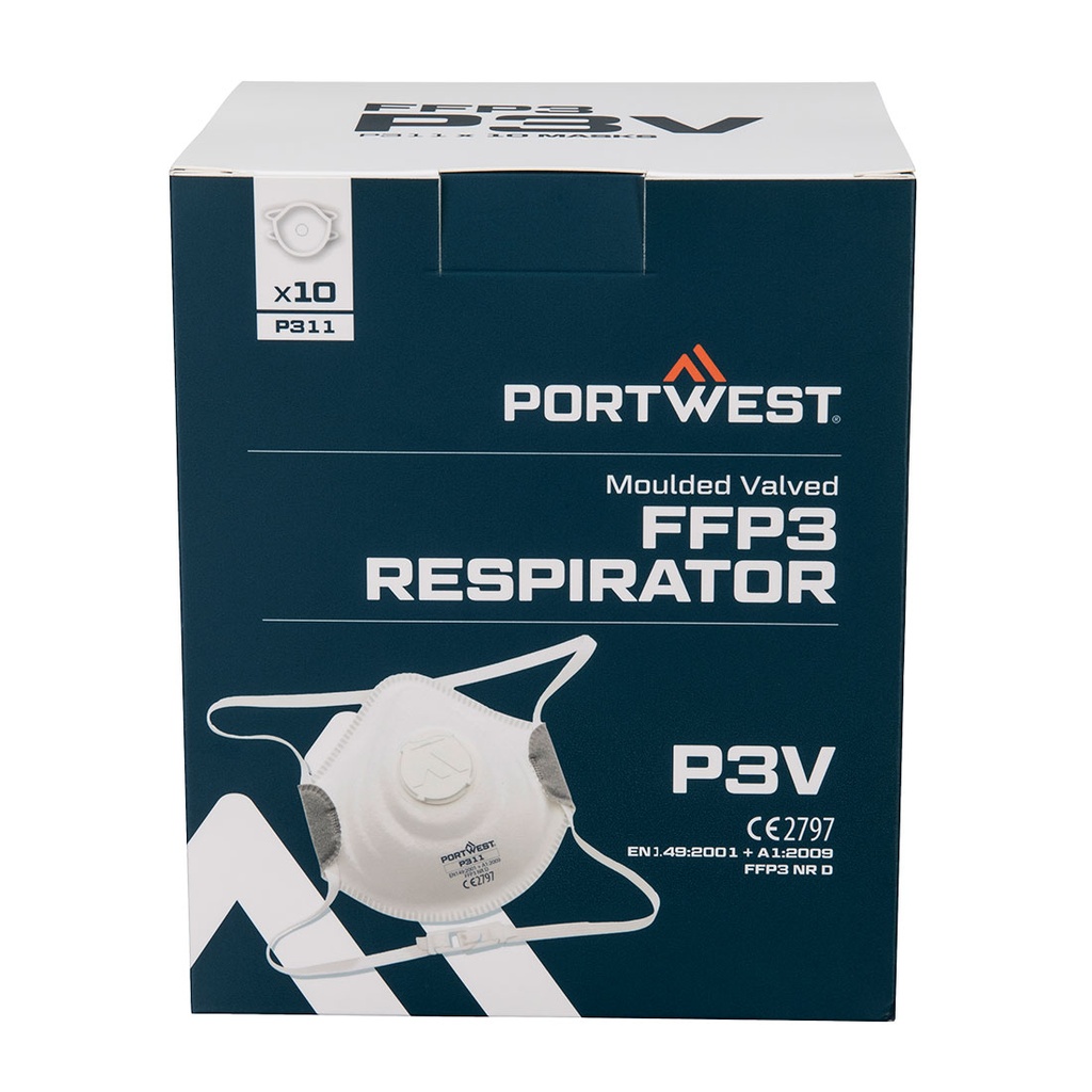 P311 - Mascarilla moldeada con válvula FFP3 pack 10 uds