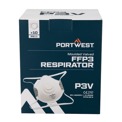 [P311WHR] P311 - Mascarilla moldeada con válvula FFP3 pack 10 uds