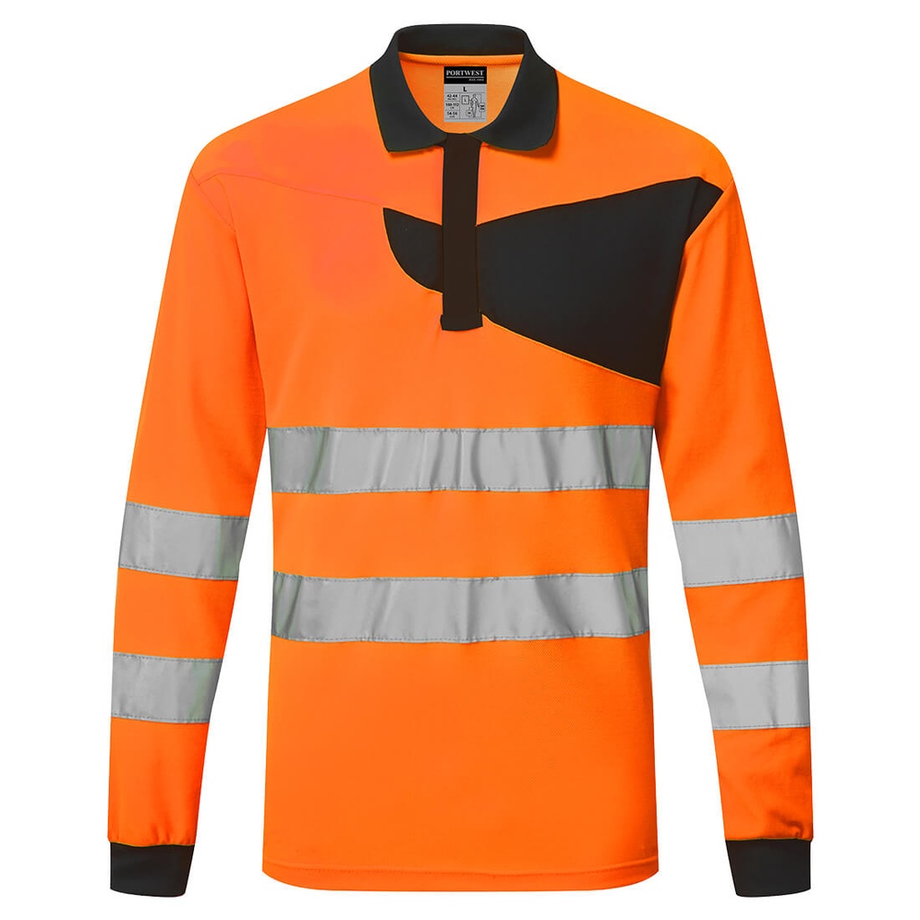 PW220 - Polo de alta visibilidad PW2 Hi-Vis, de manga larga