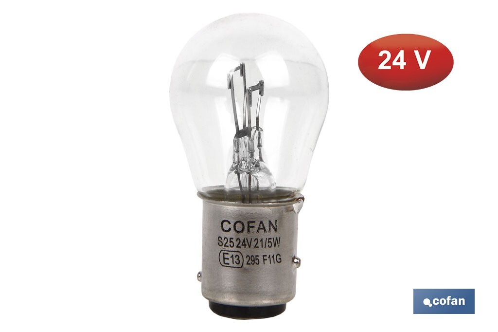 Lámpara de 2 polos P21/5W (BA15d) 24 V