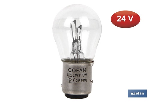 Lámpara de 2 polos P21/5W (BA15d) 24 V