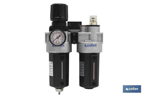 [09000920] Filtro regulador presión + Lubricador rosca 3/8