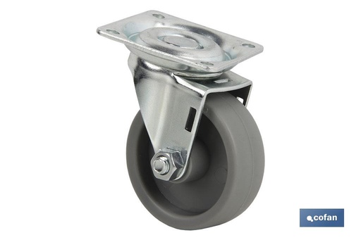 Rueda de polipropileno con placa de 42 mm
