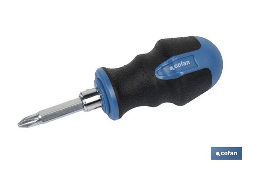 [09500002] Destornillador corto reversible Phillips PH-2 y Plano