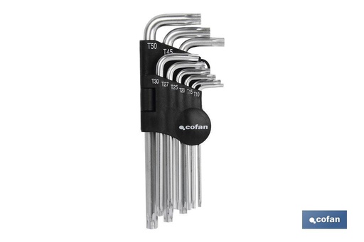 [09504000] Juego de 9 llaves acodadas Torx