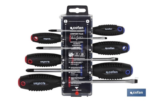[09506500] Juego de 3 destornilladores planos y 3 destornilladores Phillips