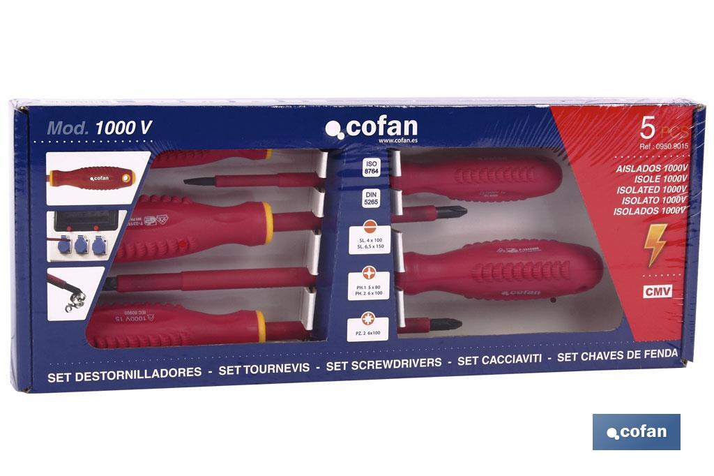 Set de destornilladores aislados 1000 V