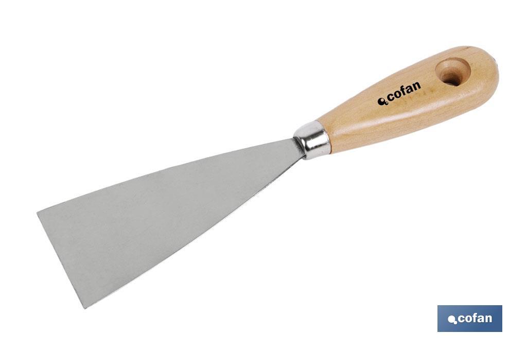 Espátula con mango en madera