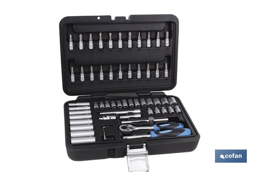 [14009024] Maletín 57 pcs Profesional vasos y puntas 1/4.