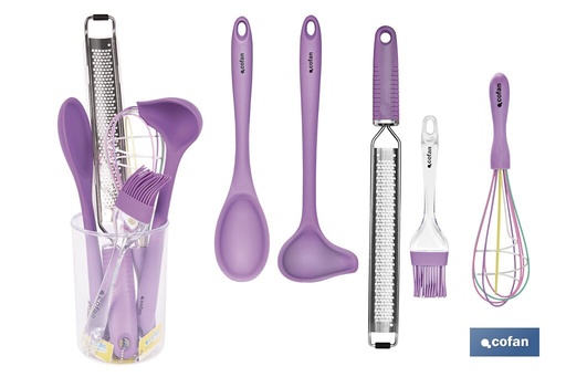 [41001821] Set de 6 utensilios morados de la gama Vergini