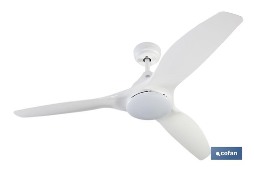 [41004162] Ventilador de techo blanco con 3 aspas y luz led