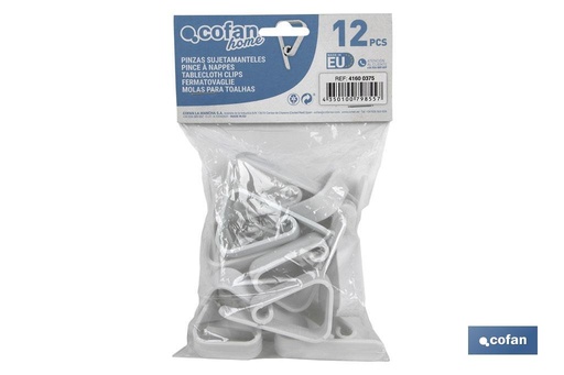 [41600375] Pack de 12 Pinzas para sujetar manteles