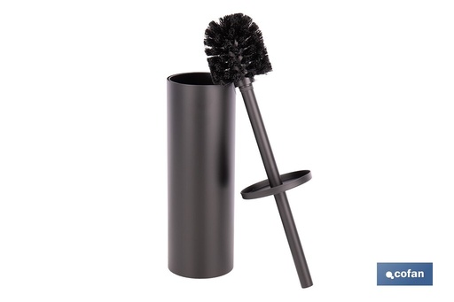 [43000075] Escobillero de baño negro mate