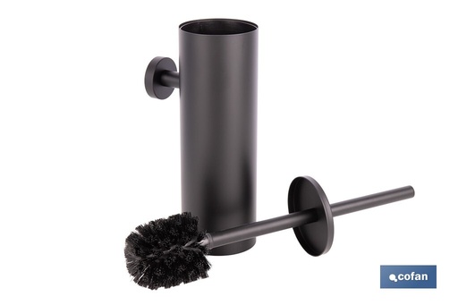 [43000076] Escobillero de pared negro mate