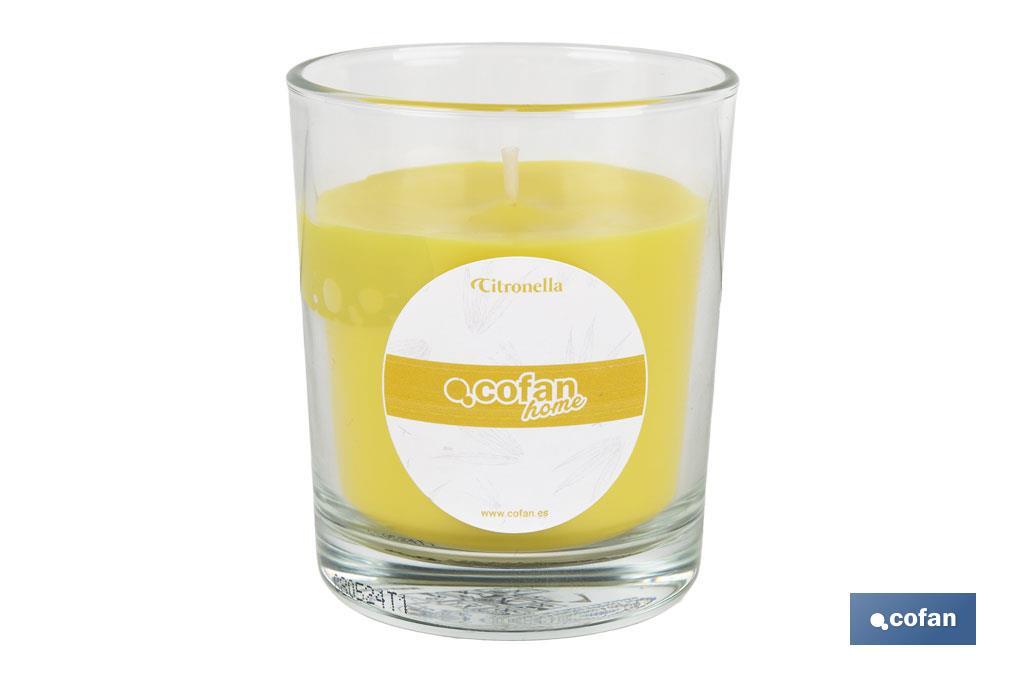 Velas aromáticas de citronela en vaso