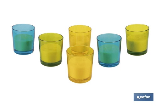 Velas Aromáticas de Citronela en Vasos de Colores