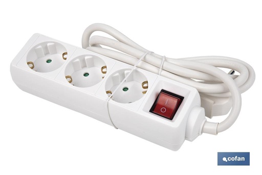 [51001003] Base múltiple bipolar de 3 tomas para enchufes