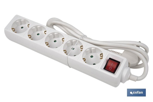 [51001005] Base múltiple bipolar de 5 tomas para enchufes