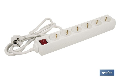 [51001006] Base múltiple bipolar de 6 tomas para enchufes